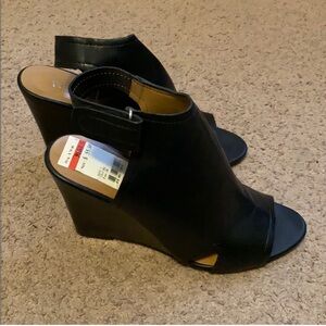 Black Wedge Sandals